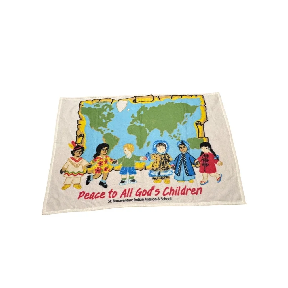 St Bonaventure Indian Mission Peace to All Gods Children Blanket Throw Map 32/49